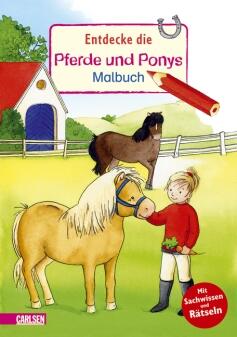 Entdecke die Pferde und Ponys Malbuch