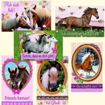 Pferdefreunde - Freundschaftskärtchen, 6er Set